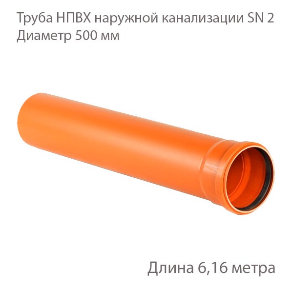Труба НПВХ для наружной канализации Диаметр 500 Класс жесткости Sn 2