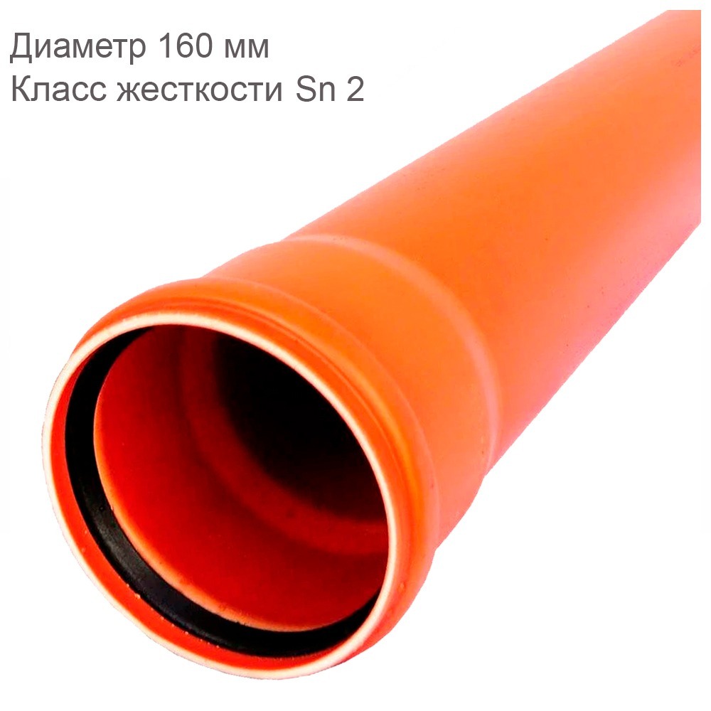 Труба НПВХ для наружной канализации Диаметр 160 Класс жесткости Sn 2