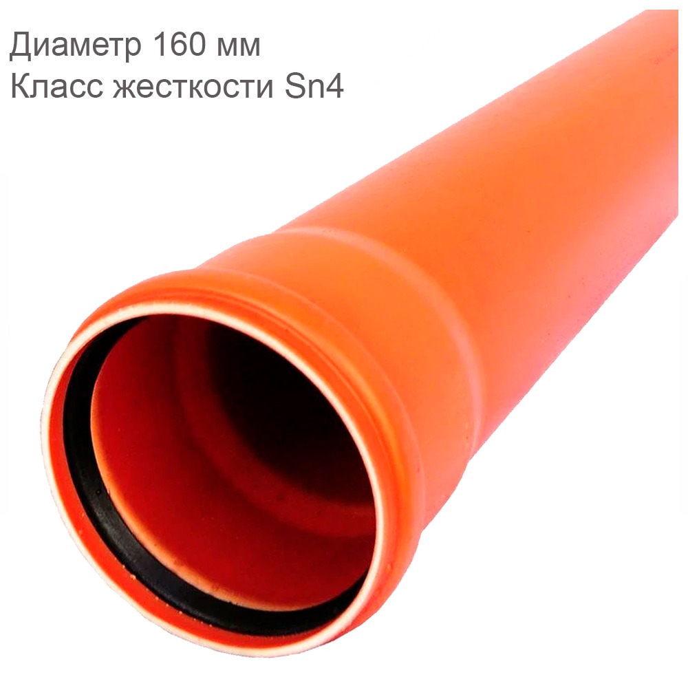Труба НПВХ для наружной канализации Диаметр 160 Класс жесткости Sn 4